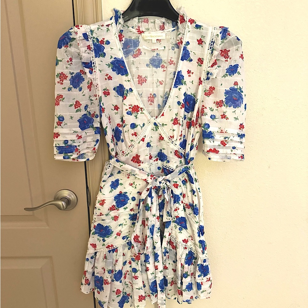 LoveShackFancy Red White and Blue fancy dress women’s size 2 Fancy dress